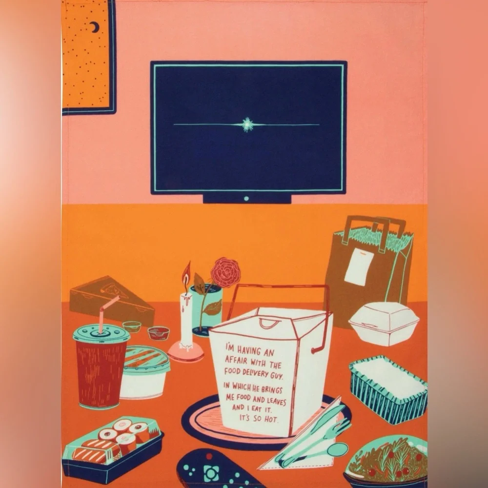 Blue Q Affair With Food Delivery Kitchen Towel
